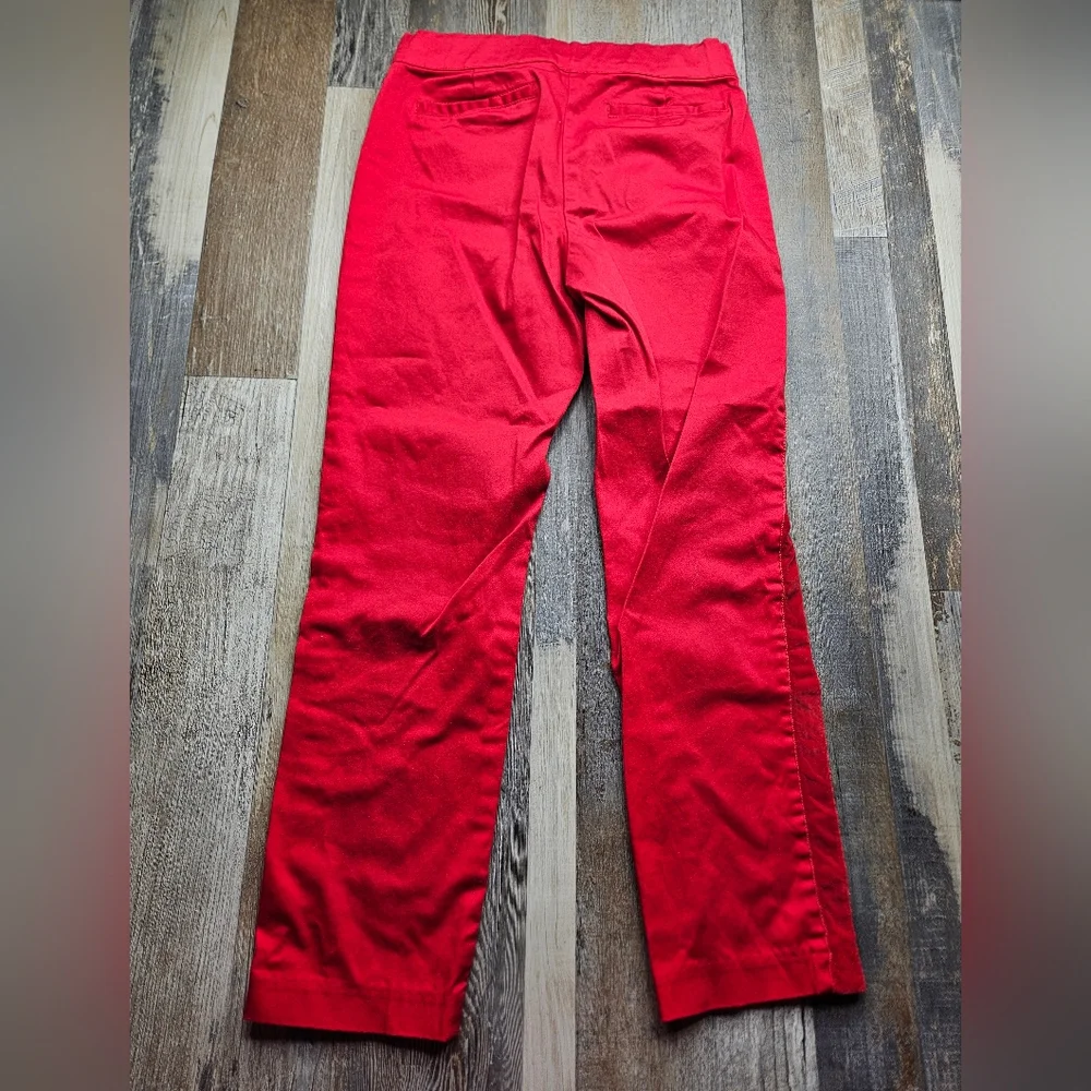 Janie And Jack Size 10 Red Trouser Pants Tuxedo Stripe Red Adjustable Waist